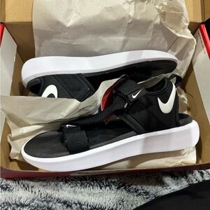 Nike Black and White Slide Sandals